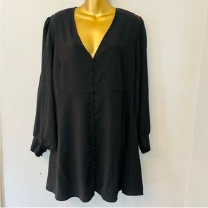 Zara Black Button-Down Mini Dress
